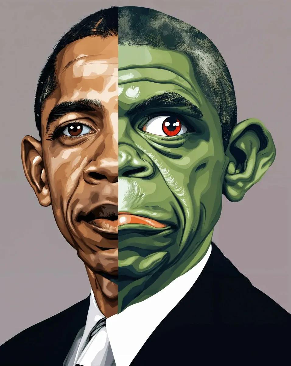 "You Didn't Build That" - half portrait, half Pepe